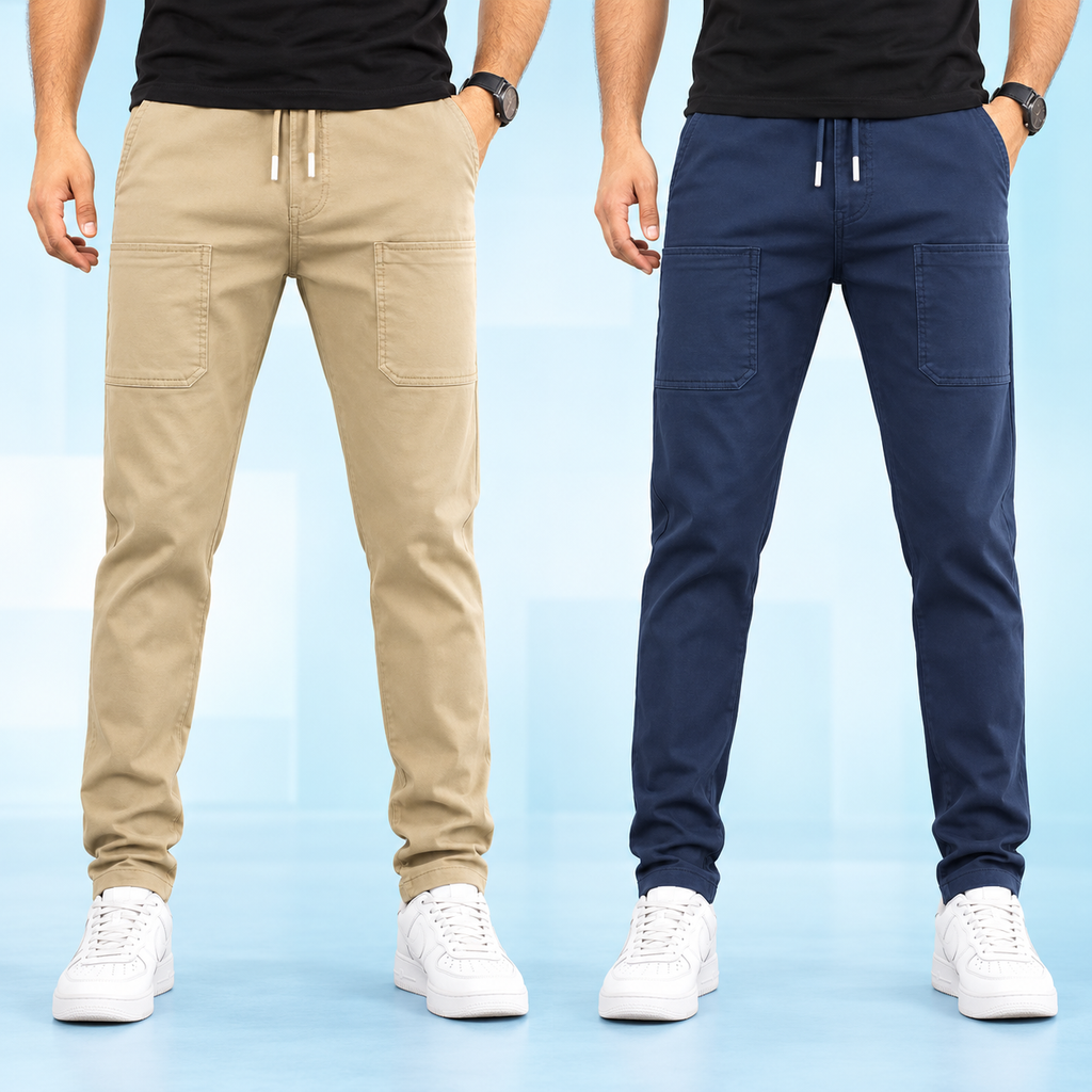 Fabulous Men's High Stretch Skinny Lycra Pants (Pack of 3) - Black, Dark-Blue And Grey Colors