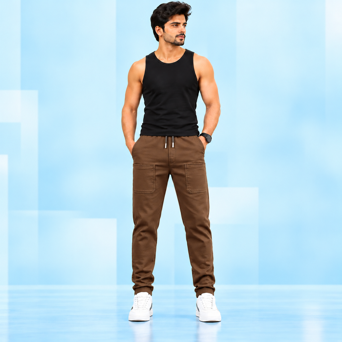 Fabulous Men's High Stretch Skinny Lycra Pants (Pack of 3) - Black, Dark-Blue And Grey Colors