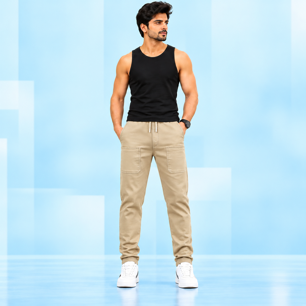 Fabulous Men's High Stretch Skinny Lycra Pants (Pack of 3) - Black, Dark-Blue And Grey Colors